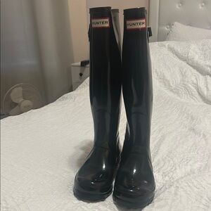Hunter Black Tall Rain Boots